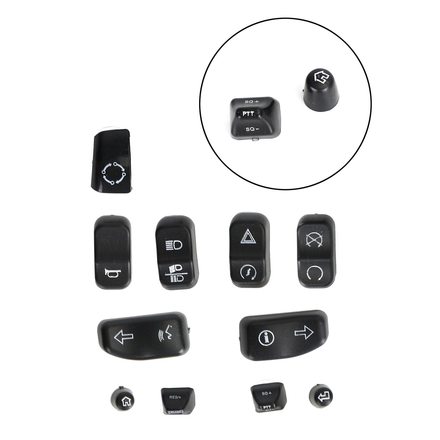 Lot de 11 caches de boutons de commande manuelle pour modèles Glide Road King 14-19