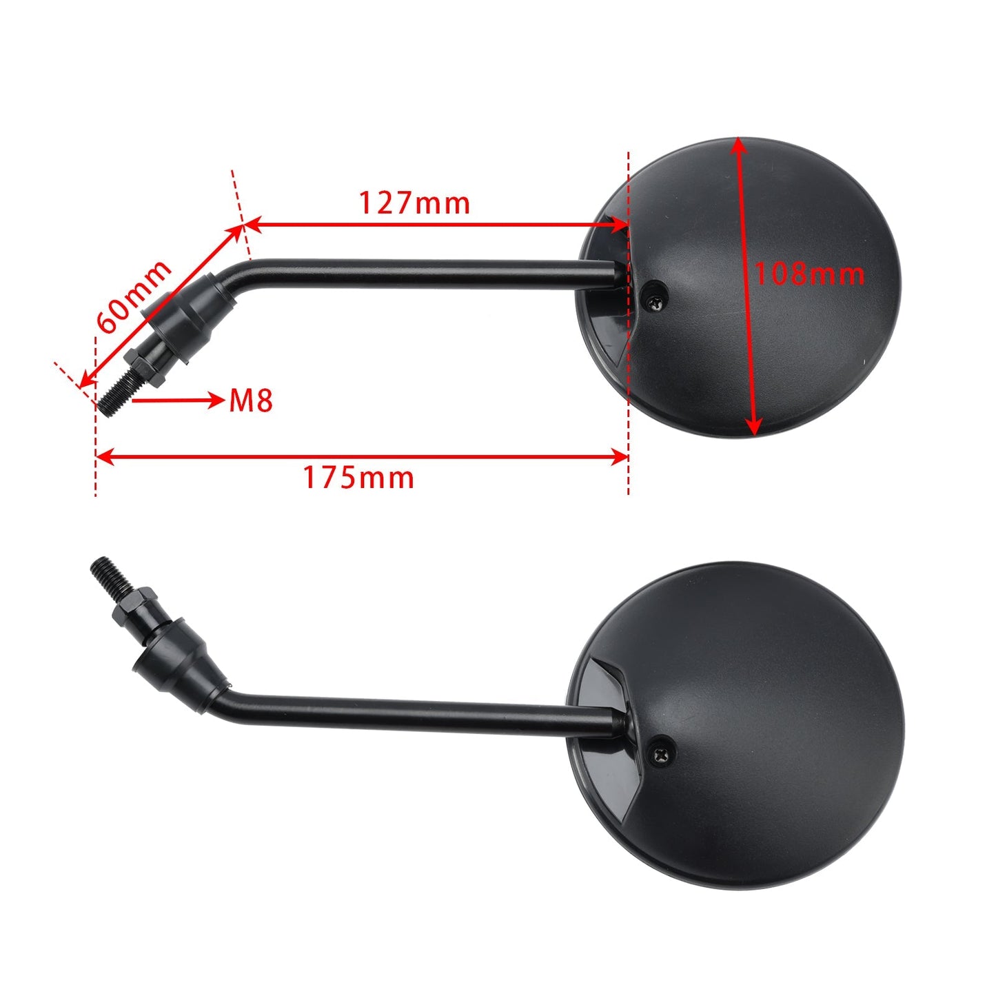 Juego de espejos Simson S50 S51 S70 S53 KR51/2 Schwalbe SR50 (izquierdo y derecho, 8 mm)