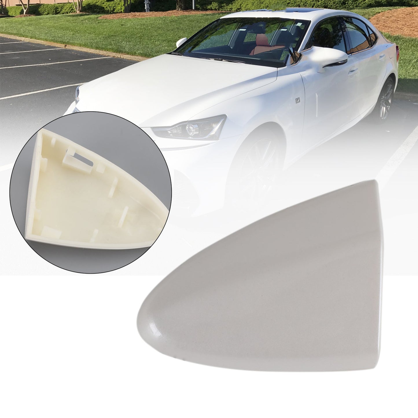 Capuchon de protection de clé de poignée de porte extérieure avant gauche blanche pour Lexus IS250 69218-53021