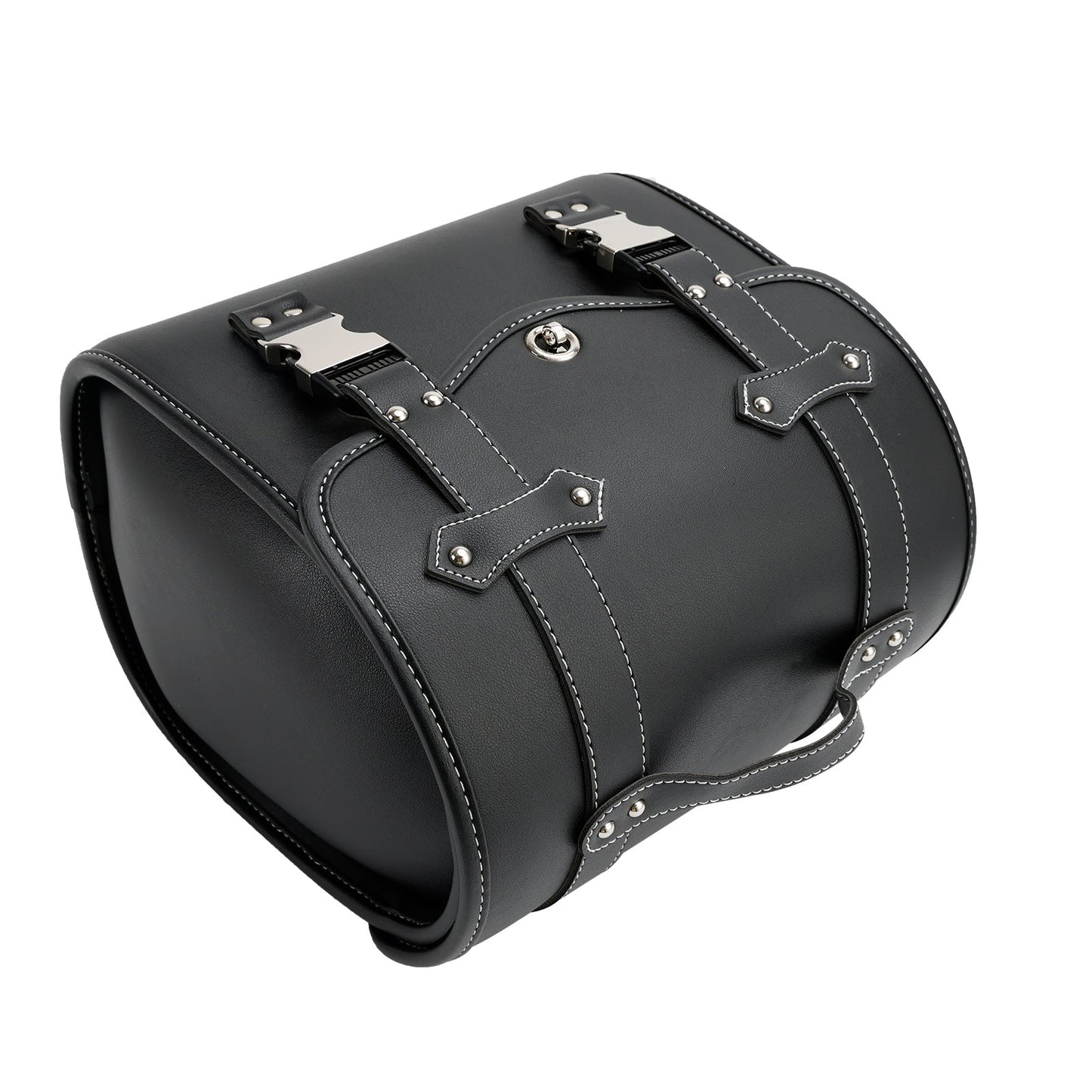 Bolsa de herramientas de almacenamiento lateral para alforjas, universal, de liberación rápida, de poliuretano, para motocicleta, color marrón