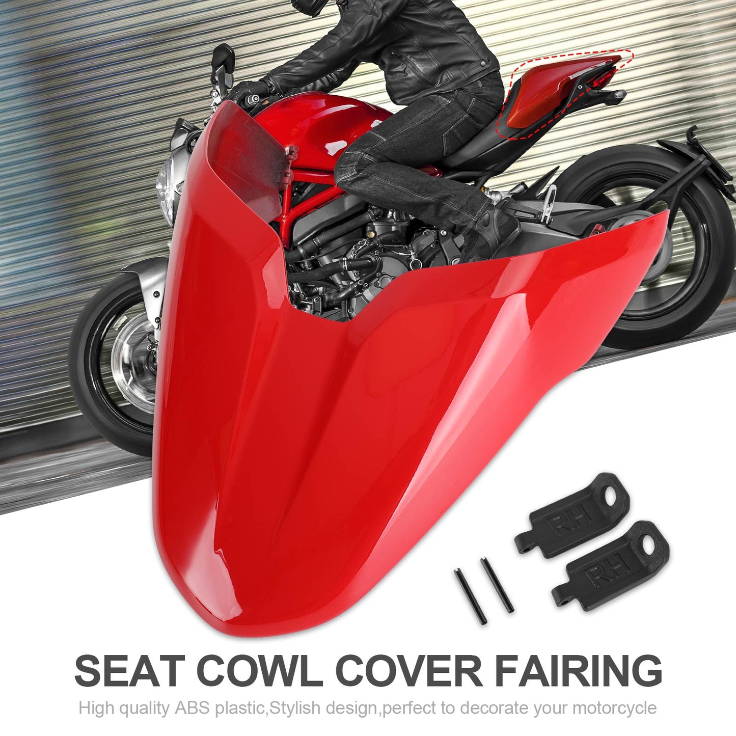 Ducati Monster 797 821 1200 Red Rear Passenger/Pillion Seat Cover Fairing