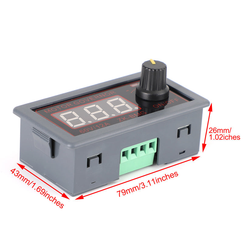Controlador de velocidad del motor PWM DC 12 V, 24 V, 60 V, 500 W, regulador de velocidad ajustable