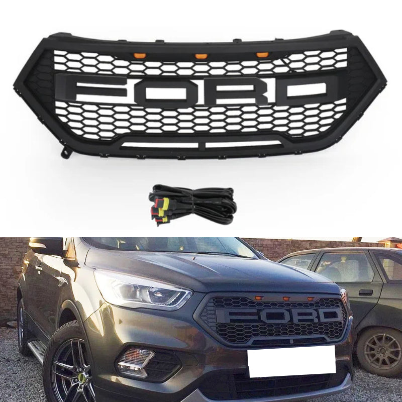 2015-2018 Ford Edge Raptor Style Front Bumper Grill Upper Black Grill