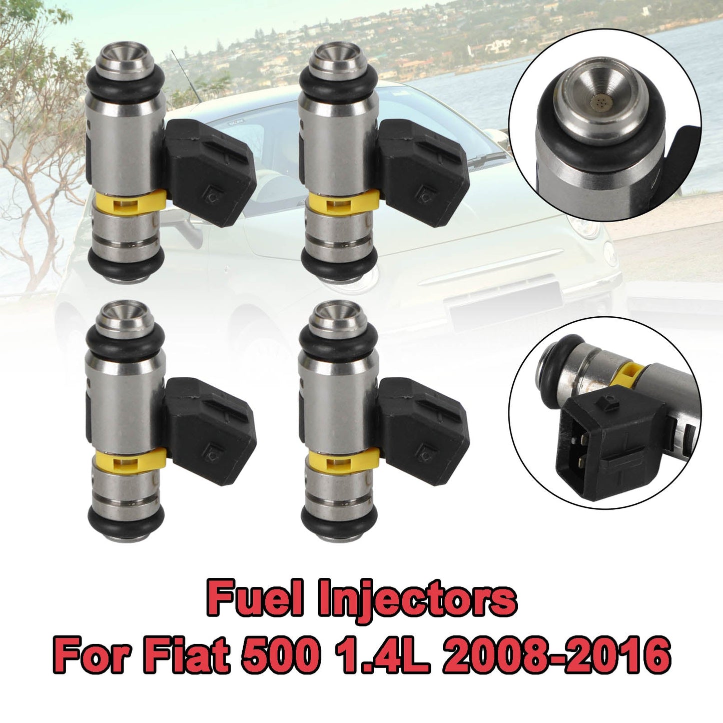 2008-2016 Fiat 500/590 1.4L 4PCS Fuel Injectors IWP160 71792994 77363790