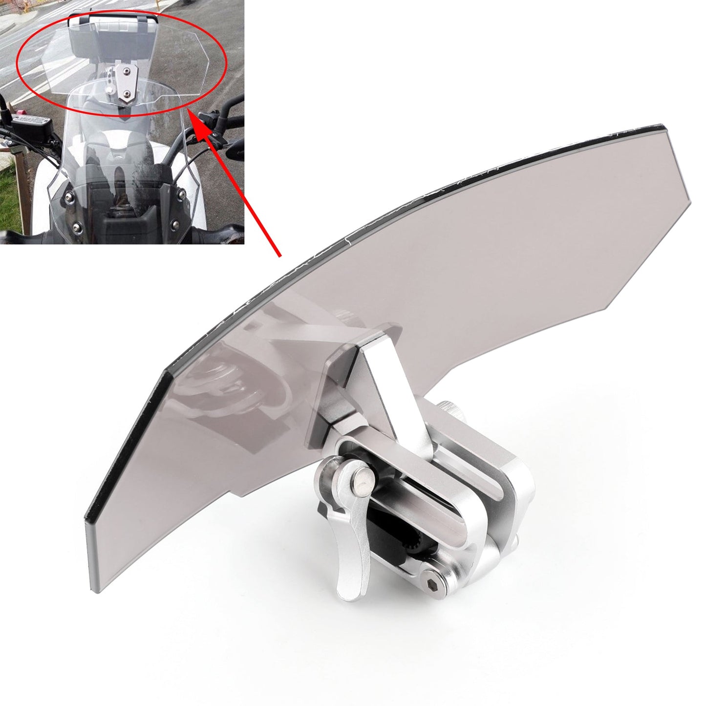 Déflecteur d'extension de pare-brise réglable pour Honda Yamaha, universel, fumé