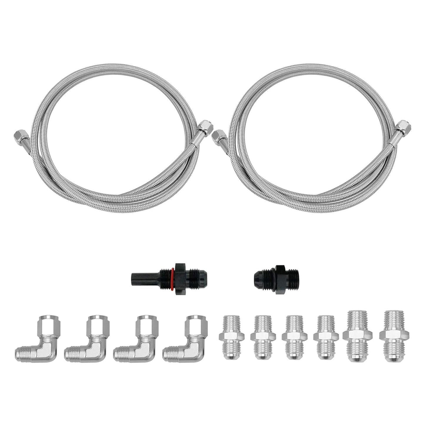 Tuyau de refroidissement de transmission tressé en acier inoxydable de 70 pouces pour turbocompresseur 700R4-4L60-4L60E-4L65E