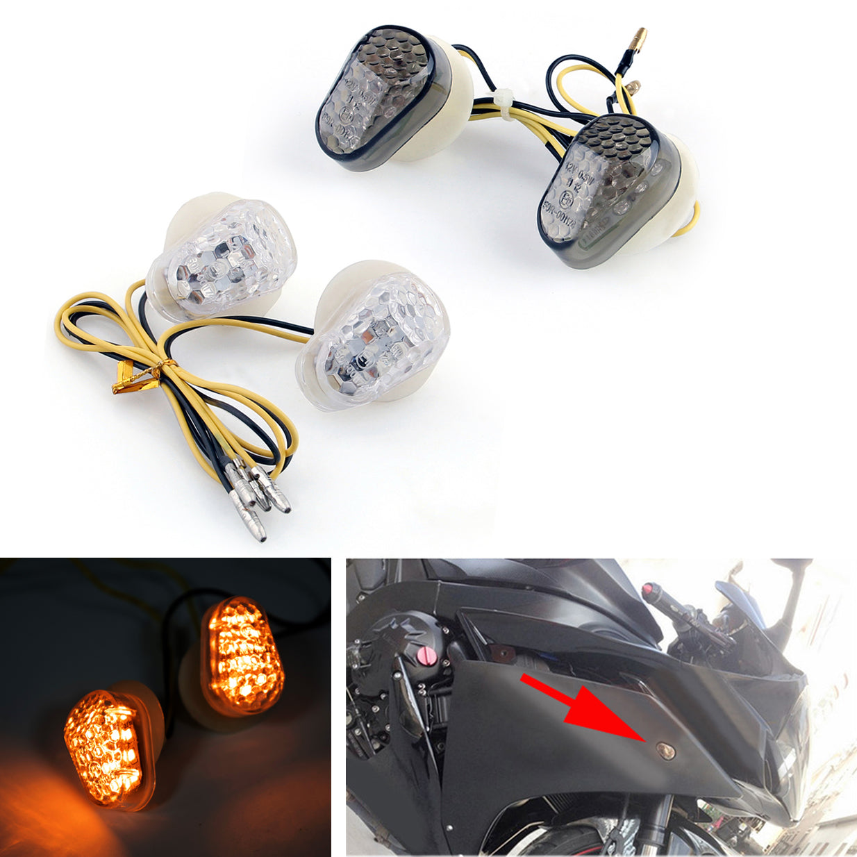 Clignotants à LED pour Yamaha FZ1 06-13, FZ6 04-13, R1 02-13 et R6 03-13
