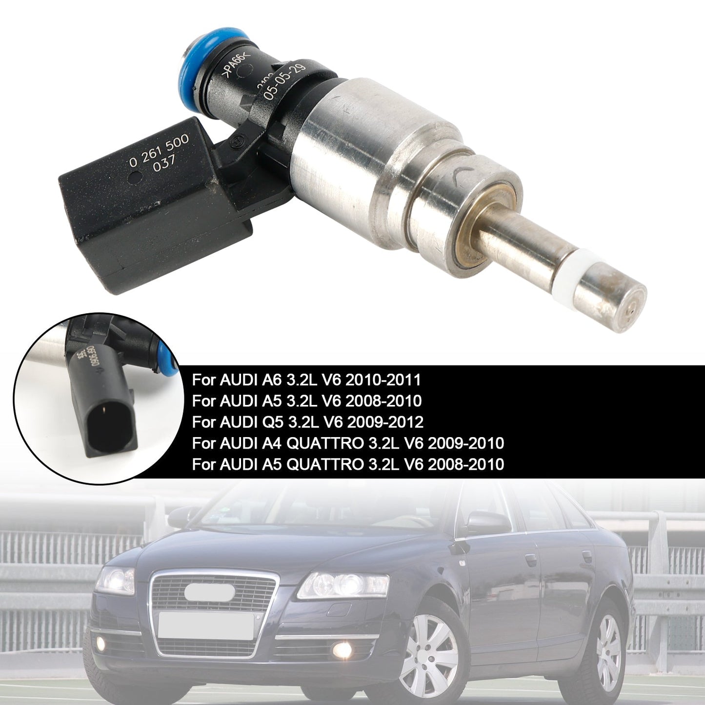 2008-2010 Audi A5 3.2L V6 Fuel Injector 06E906036F 0261500037