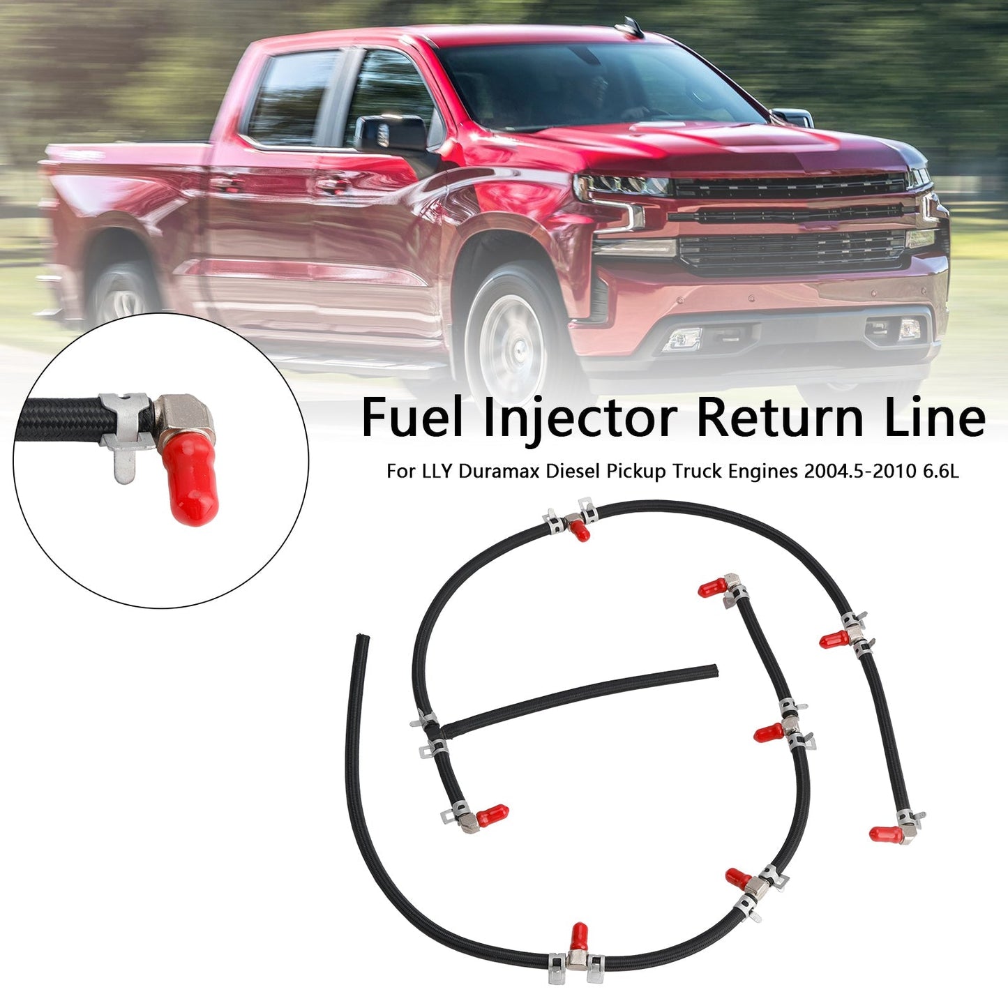 2004-2010 Duramax Diesel Truck Engines 6.6L Fuel Injector Return Line Kit 97328733 8973287331