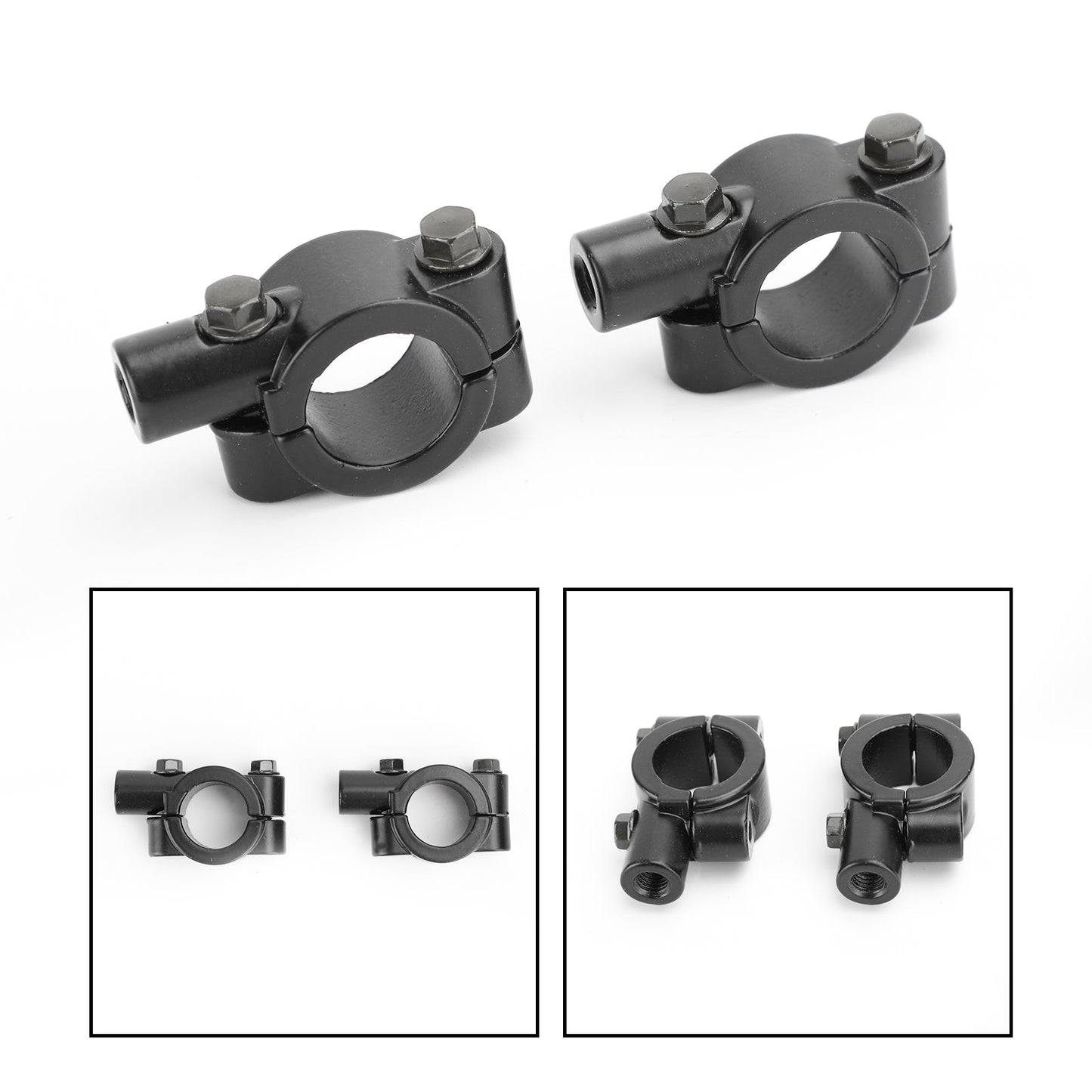 Adaptateur de rétroviseur de guidon de moto 7/8" avec support de fixation à pince 8 mm CW en aluminium