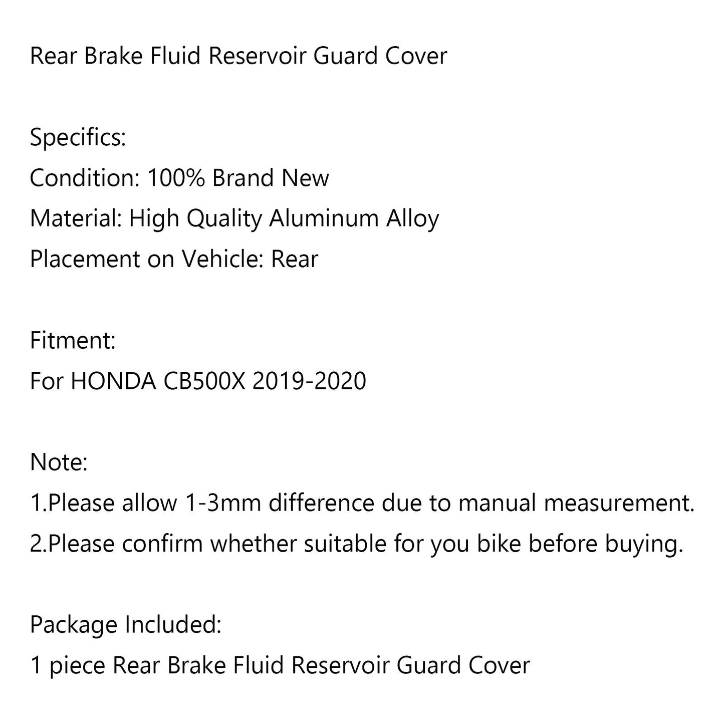 Protection de réservoir de liquide de frein arrière pour HONDA CB500X 2019-2020