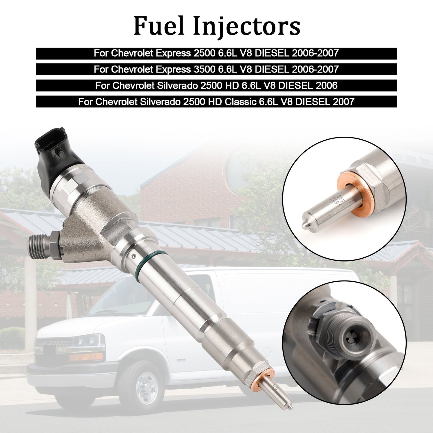 2006-2007 GMC Savana 2500/3500 6.6L V8 DIÉSEL 1 pieza Inyector de combustible 0445120042 0445120082