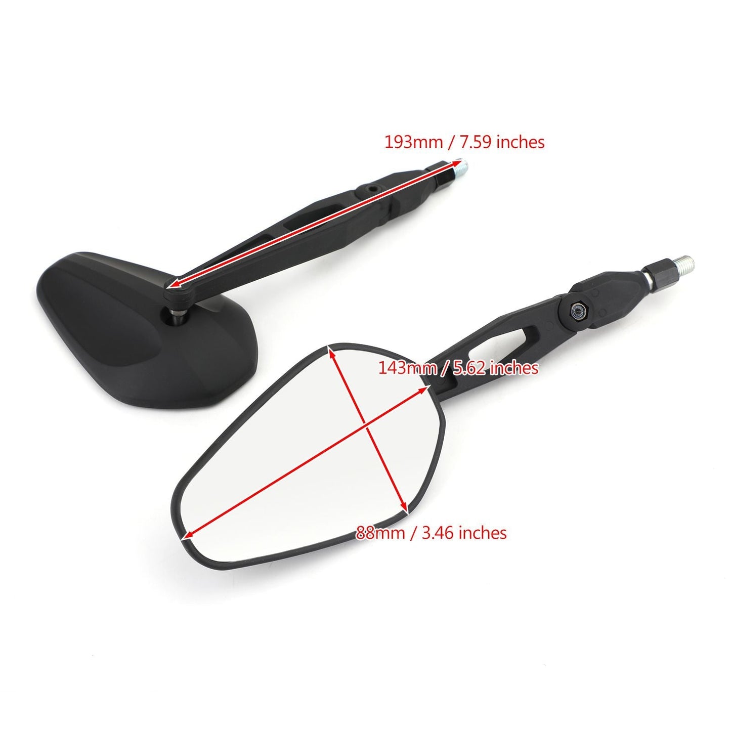 Paire de rétroviseurs universels M10 en nylon pour moto custom cruiser