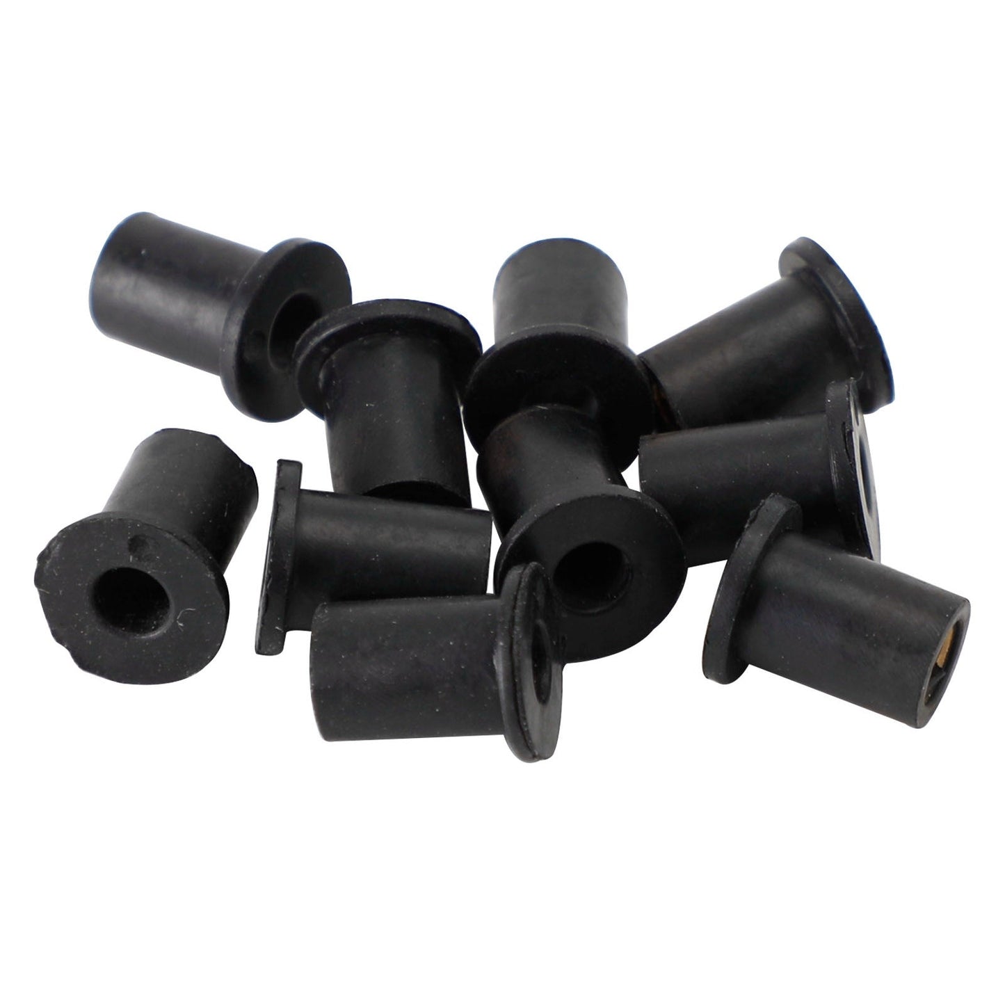 Lot de 10 écrous de puits en caoutchouc M4 pour pare-brise et carénage, 8 mm, 5/16"