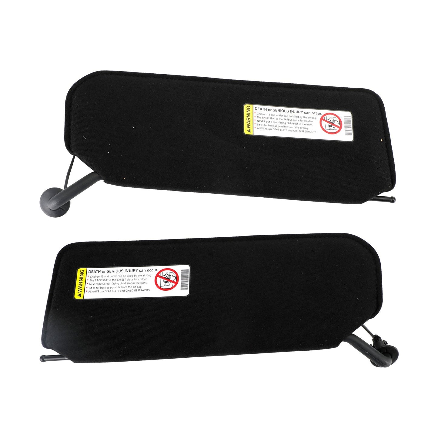 Paire de pare-soleil noirs avec miroir de courtoisie pour Corvette C5 8 cylindres, 5,7 L, 1997-2004, 10442033 et 10442034