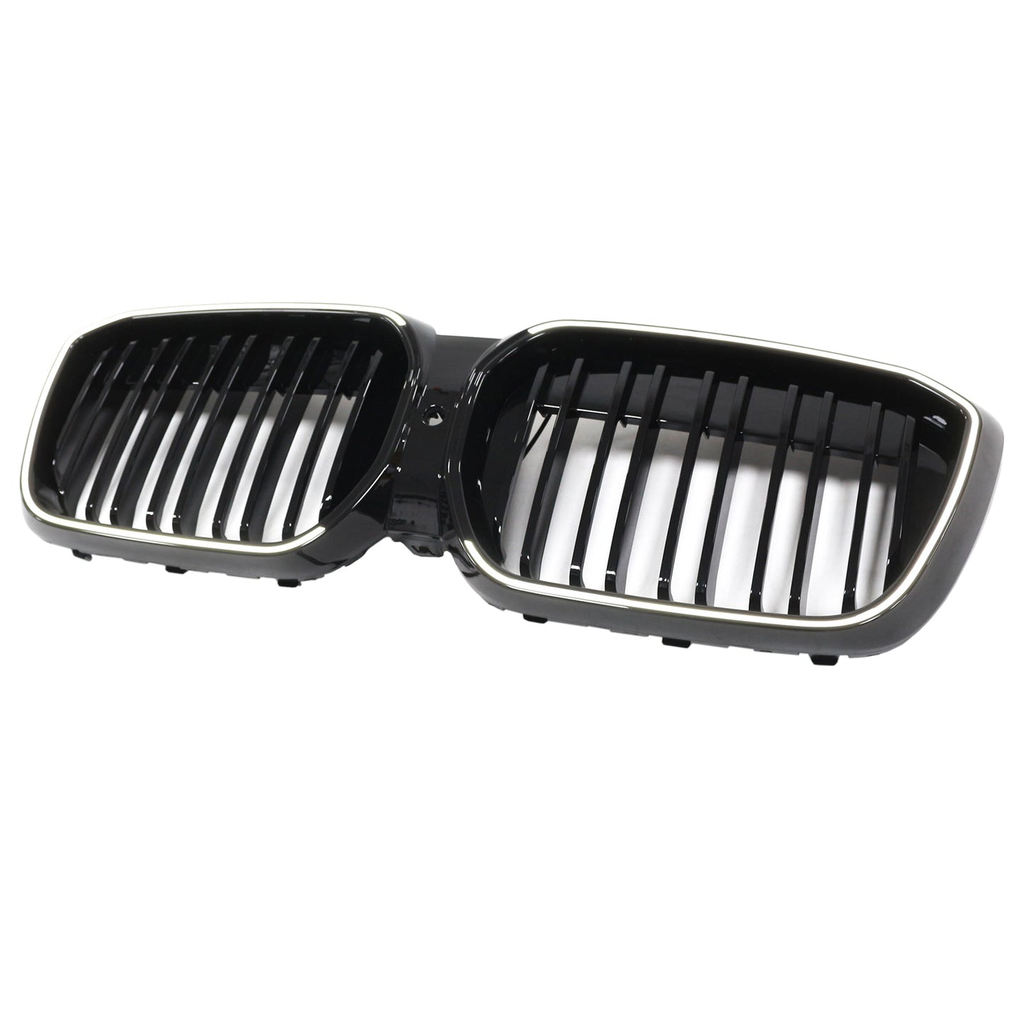 2022-2024 Double Slat Gloss Black Front Kidney Grill Grille Fit BMW IX3 G08 LCI