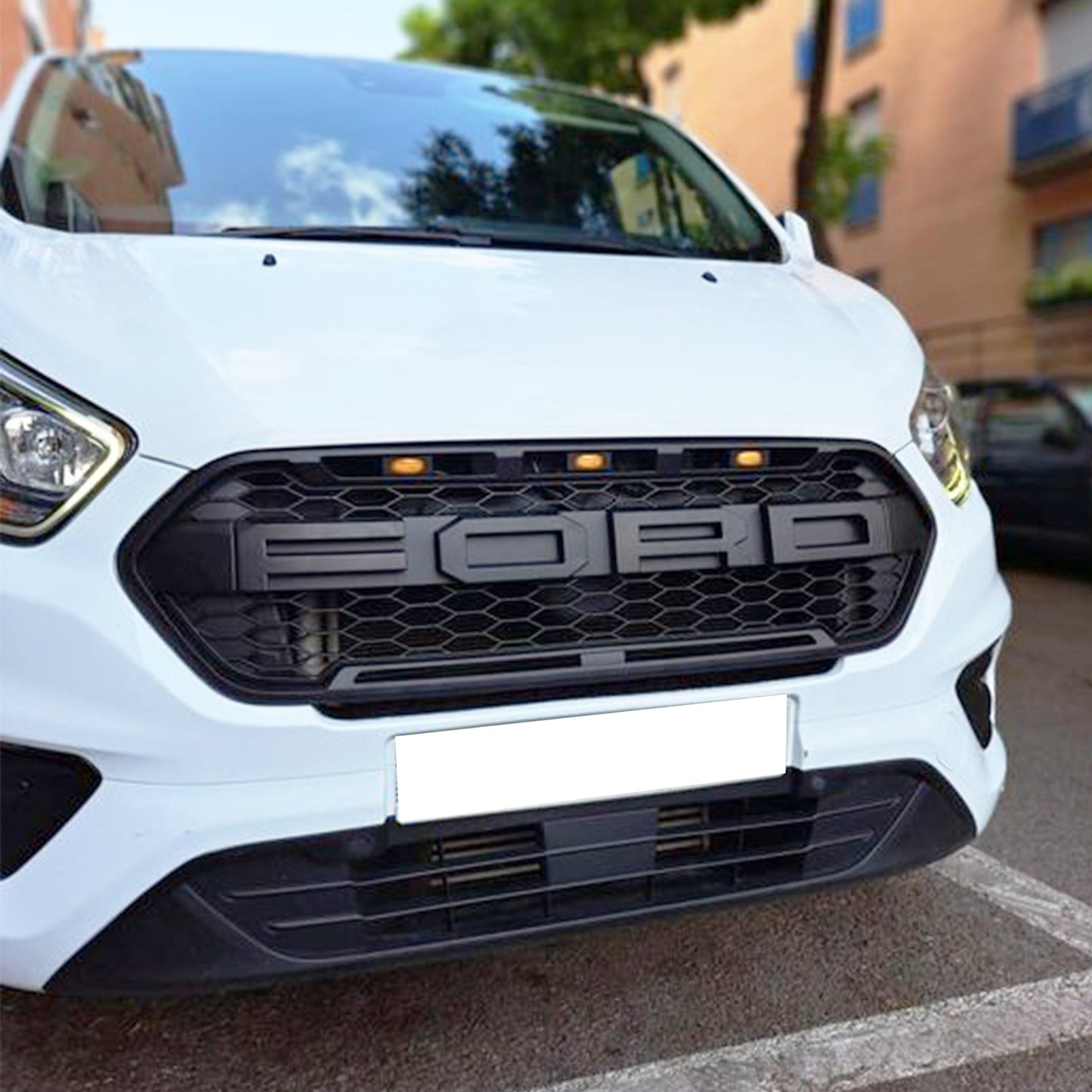 2018-2023 Ford Transit Custom Matte Black Front Honeycomb Grille Raptor Grille