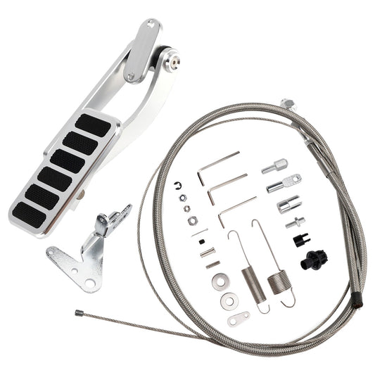 Universal Street Hot Rod Aluminum Gas Pedal + 24" SS Throttle Cable & Spring Set