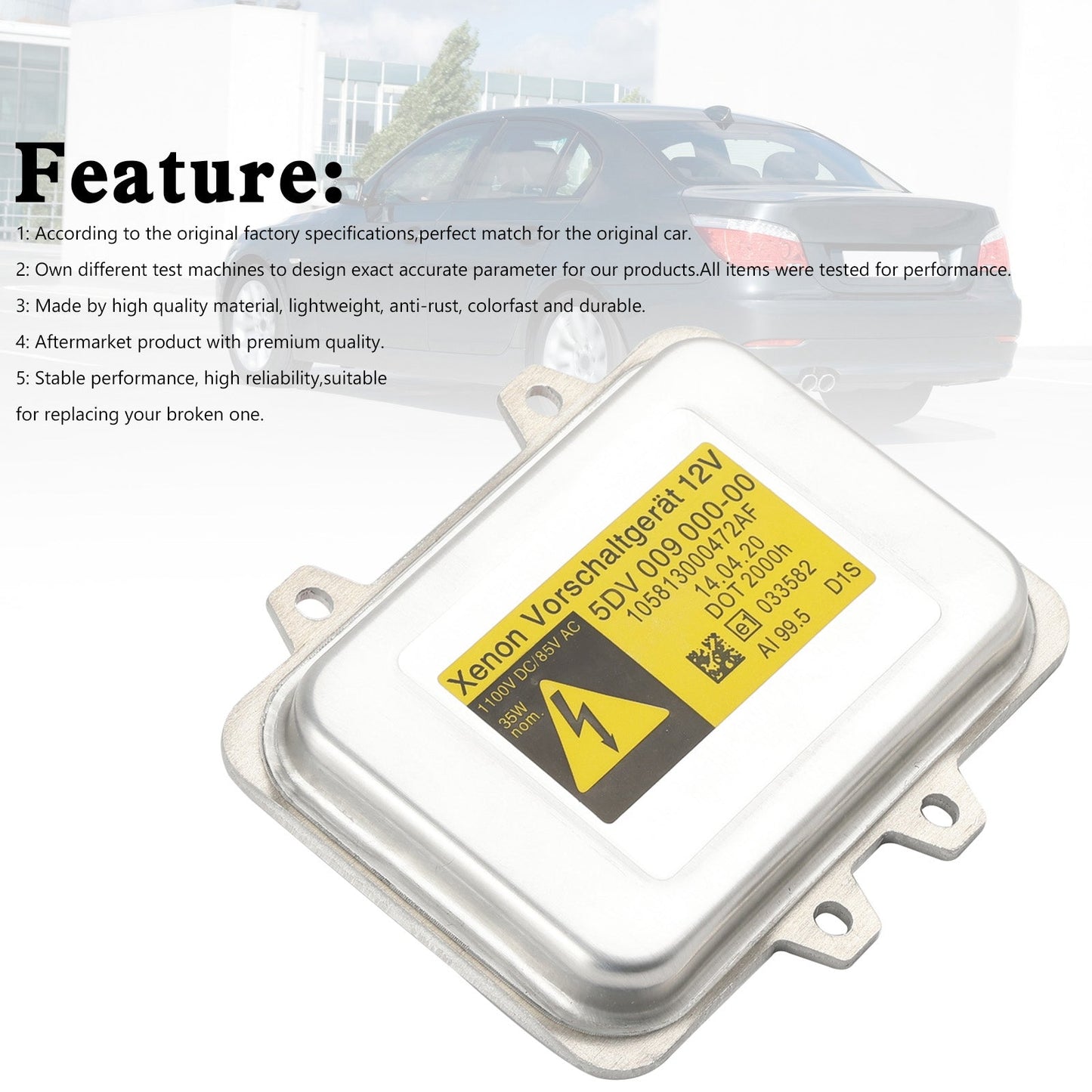 Ballast de phare au xénon 5DV009000-00 6937223 pour BMW Série 5 E60 E61 (525/530/540/545/M5) 2006-2008