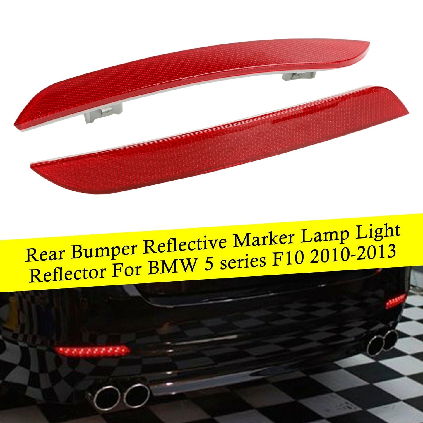 Réflecteur de feu de gabarit réfléchissant pour pare-chocs arrière BMW Série 5 F10 F18 10-13 63147203237 63147203238