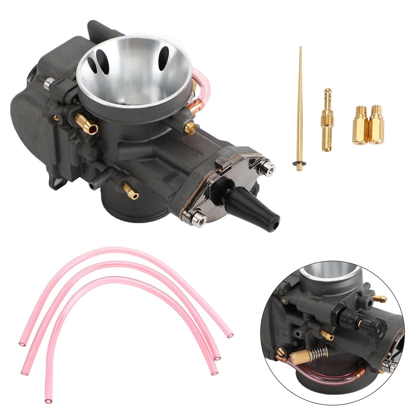 Carburateur universel en aluminium Keihin Mikuni Dellorto Koso avec Power Jet PWK 34 mm
