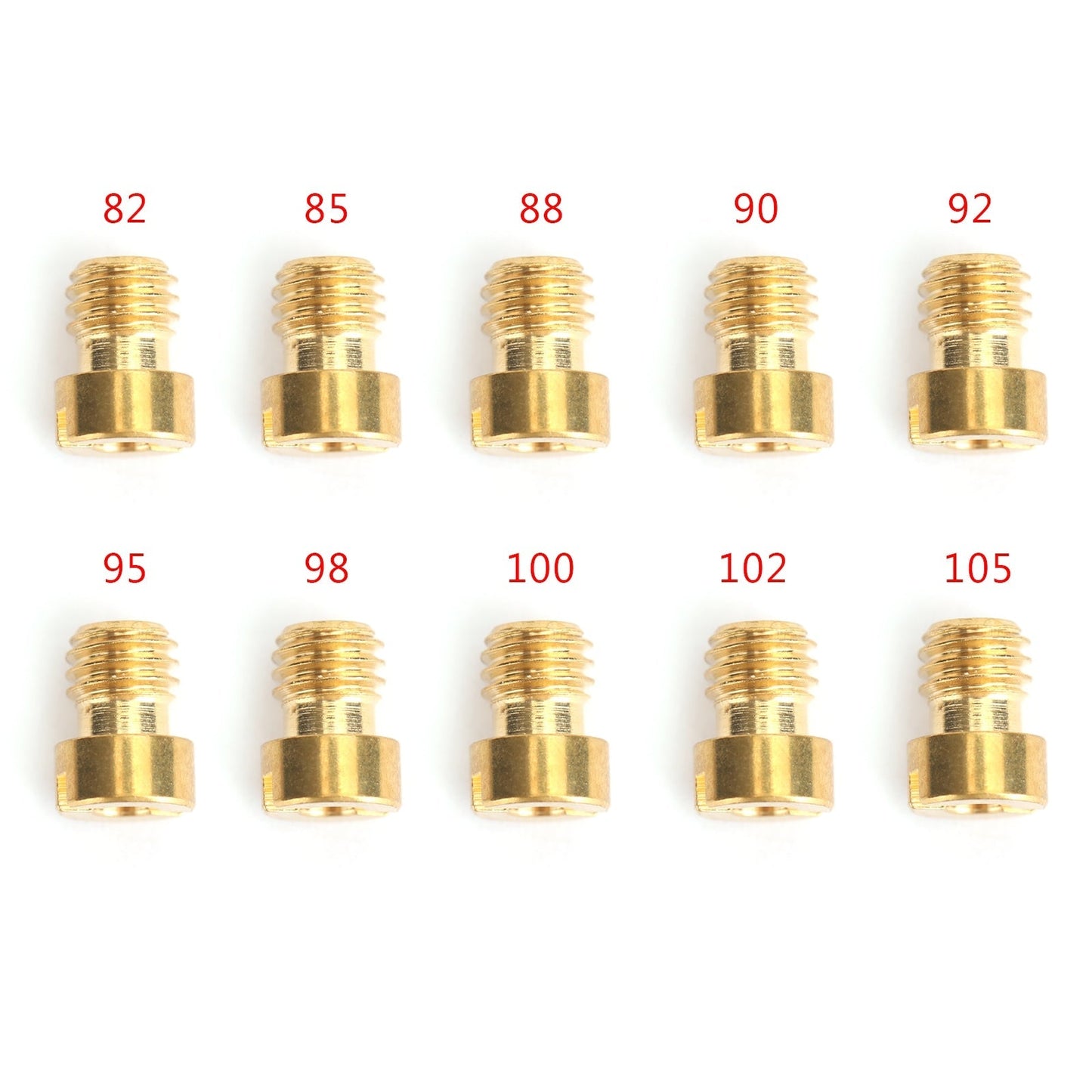 Carburateur GY6 PZ19 pour moto et scooter, lot de 10, gicleur principal à tête ronde 5 mm, 82-105