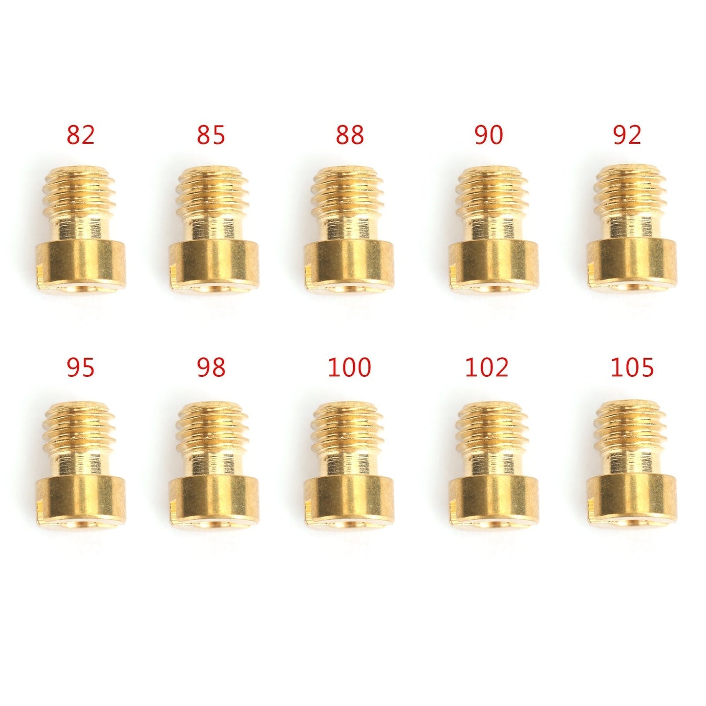 Carburateur GY6 PZ19 pour moto et scooter, lot de 10, gicleur principal à tête ronde 5 mm, 82-105