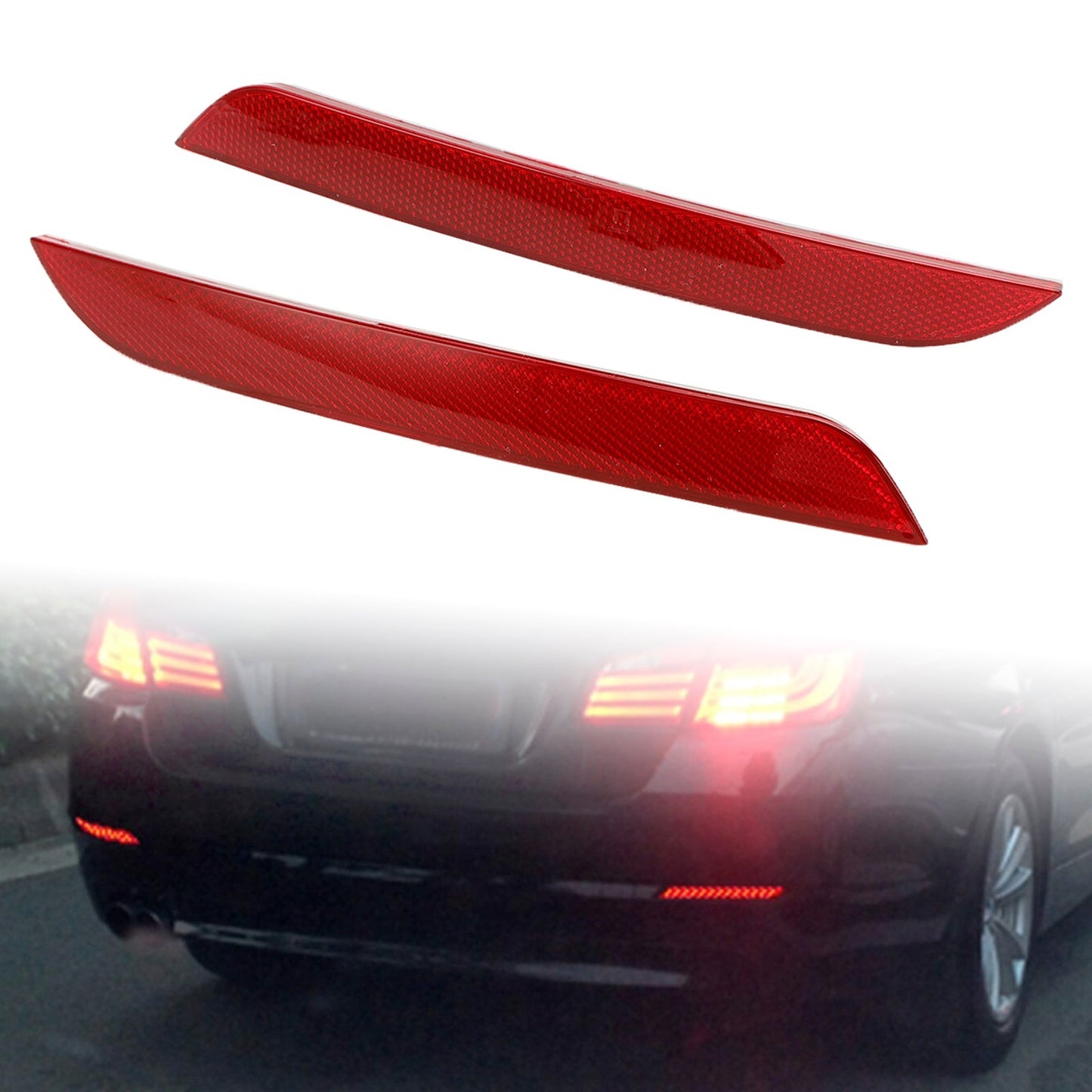 Réflecteur de feu de gabarit réfléchissant pour pare-chocs arrière BMW Série 5 F10 F18 10-13 63147203237 63147203238