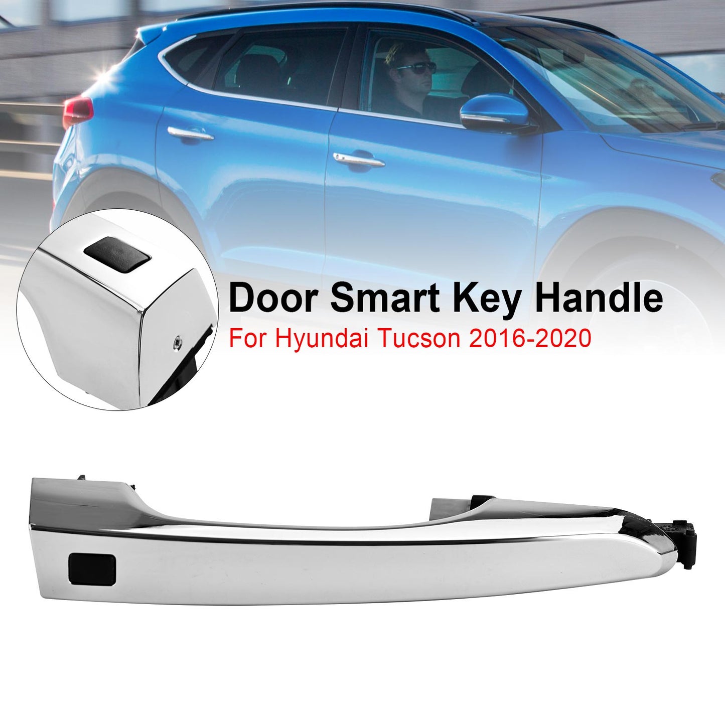 Poignée de clé intelligente pour porte extérieure avant droite Hyundai Tucson 2016-2020 82661D3710