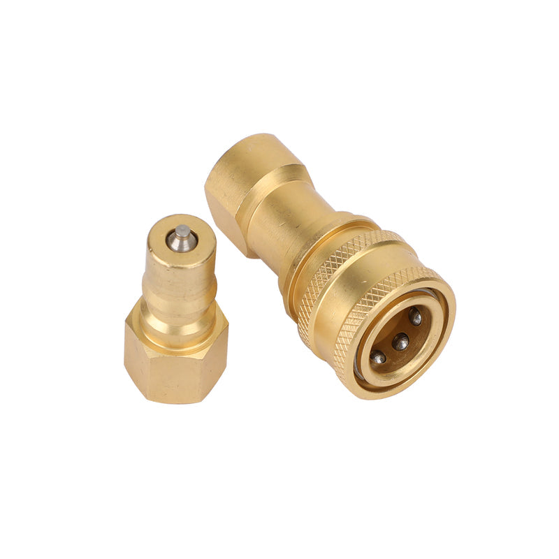 1 jeu de raccords hydrauliques à déconnexion rapide 1/4" NPT ISO 7241-B en laiton
