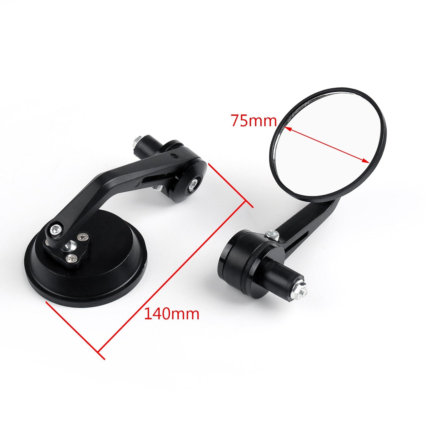 1 paire de rétroviseurs latéraux ronds CNC pour moto, 3 pouces, embout de guidon de 7/8 pouces, pour Cafe Racer