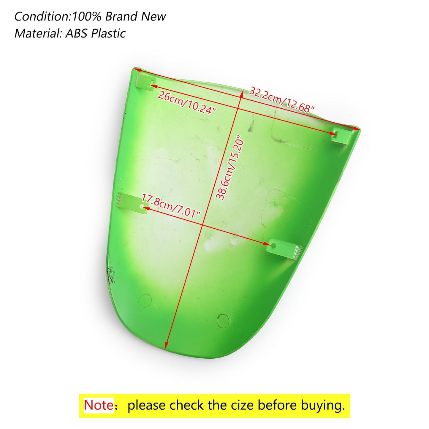 Capot de carénage de siège arrière en ABS pour Kawasaki Ninja ZX12R 2000-2008, vert