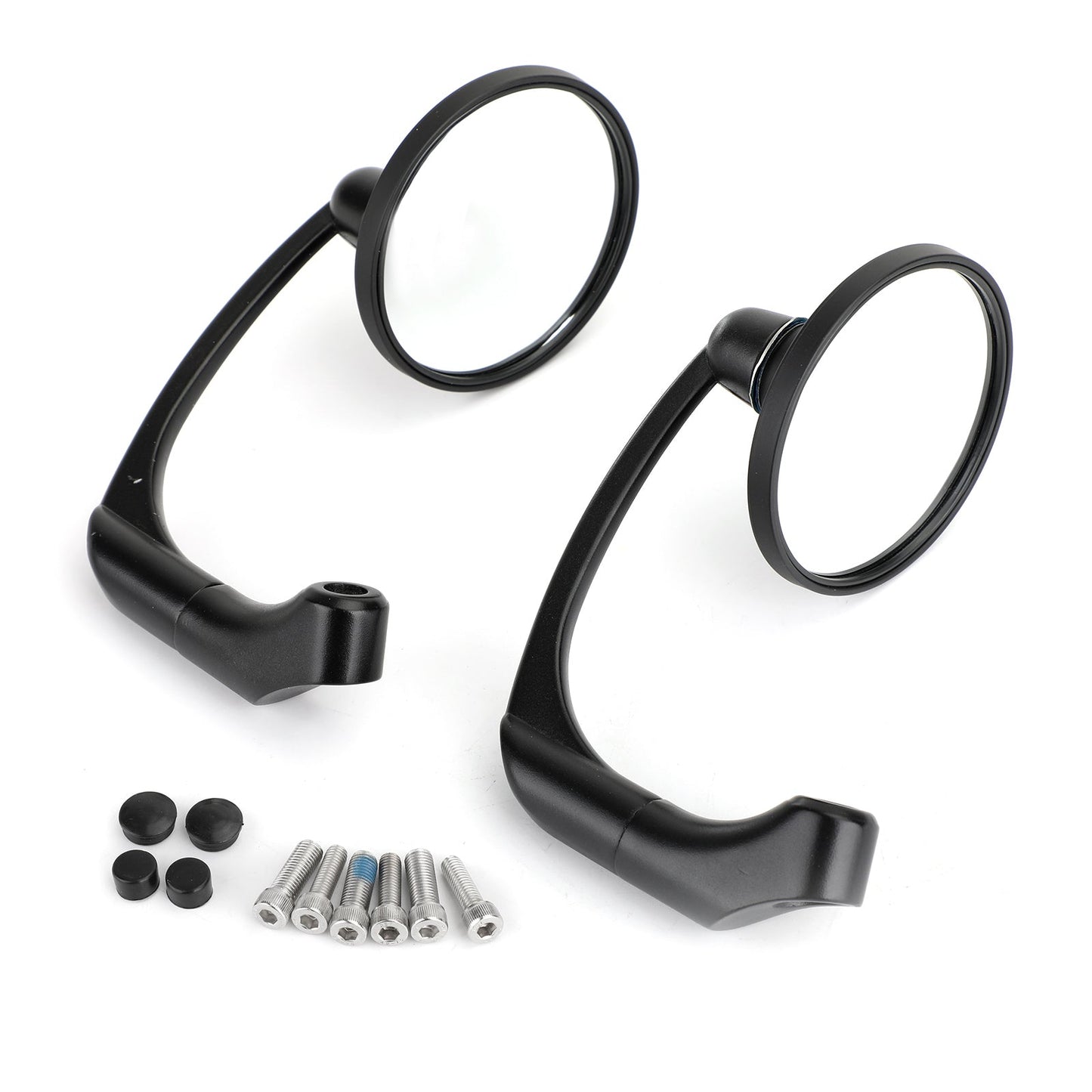 Paire de rétroviseurs ronds rétro M8 M10 en L pour motos personnalisées Cafe Racer Bobber