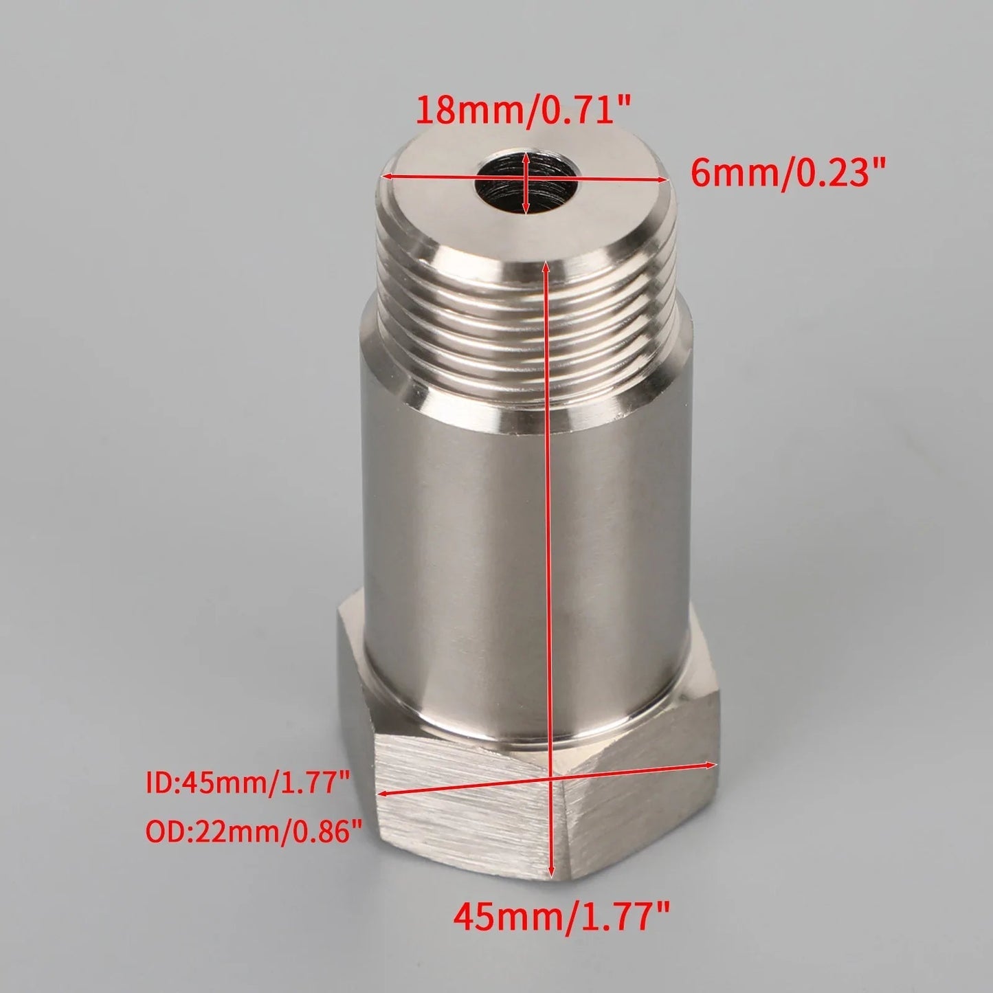 Adaptateur de bouchon M18x15 de 45 mm, rallonge de tuyau de capteur d'O2
