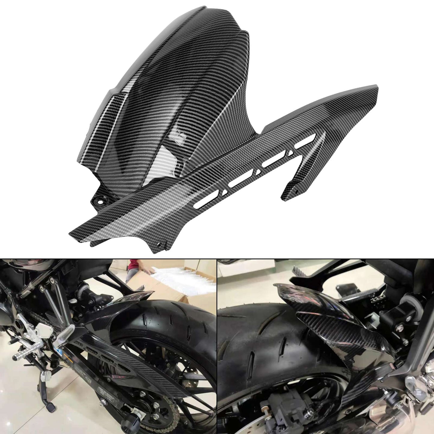 Garde-boue arrière de moto en carbone pour Kawasaki Z900 Z900RS 17-24