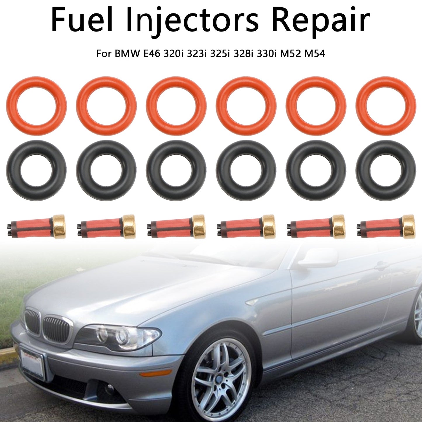 Kits de reparación de inyectores de combustible para BMW E46 320i, 323i, 325i y 330i 13537546244 y 13641437486