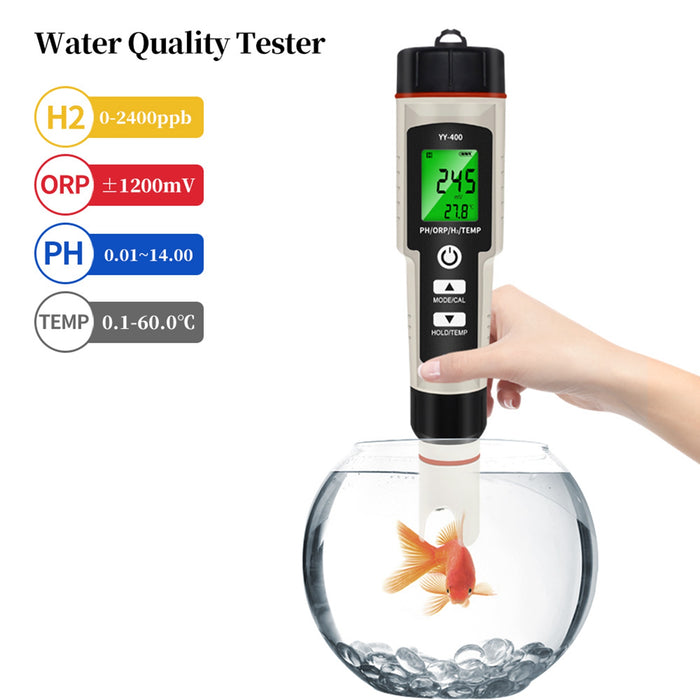 Stylo de test portable 4 en 1 riche en hydrogène, testeur de qualité de l'eau PH/ORP/TEMP