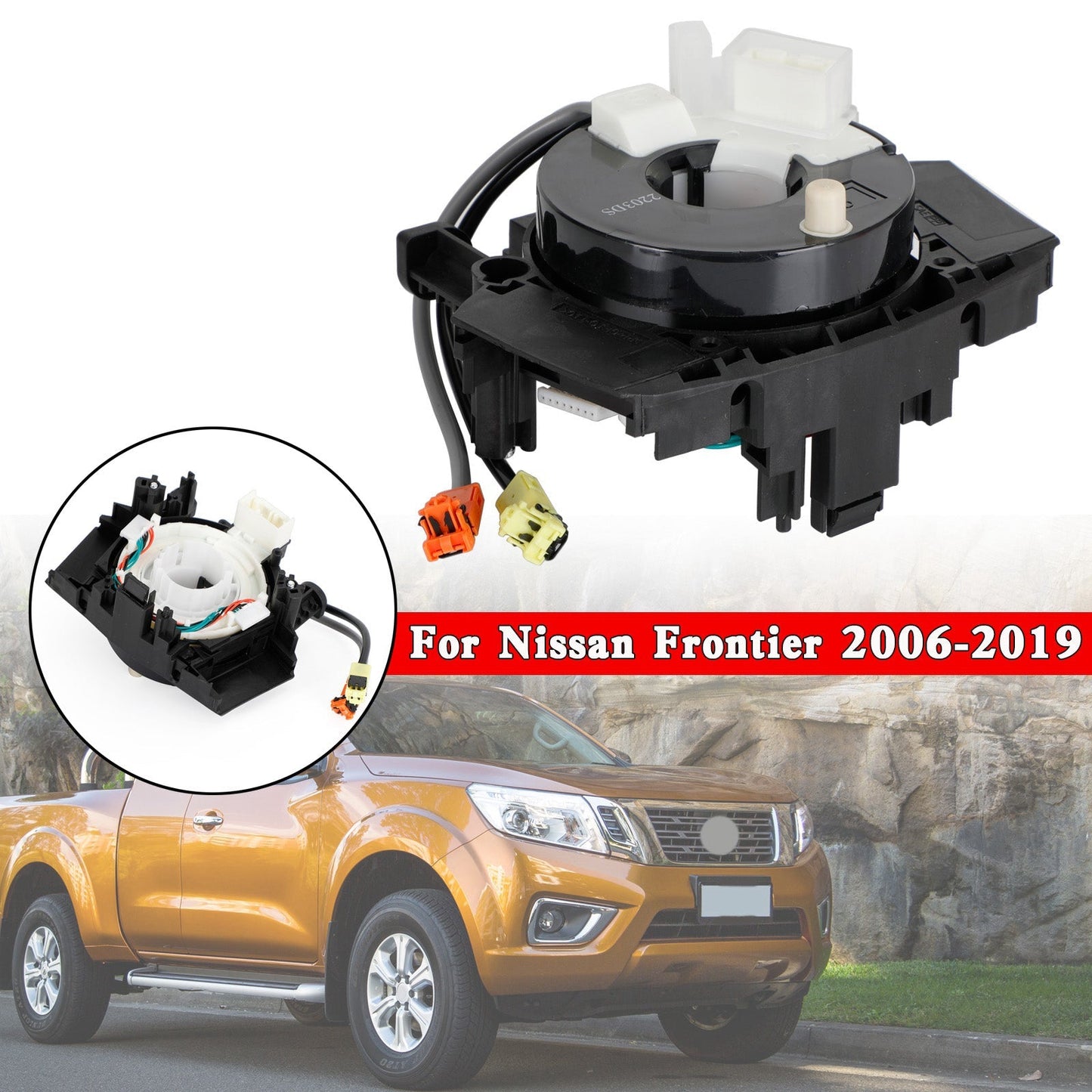 2006-2019 For Nissan Frontier 25560-ZL44A Clock Spring+2 Wires Small Open Center 25560-9BH3A 25560-9BH4A 25560-9BH0B