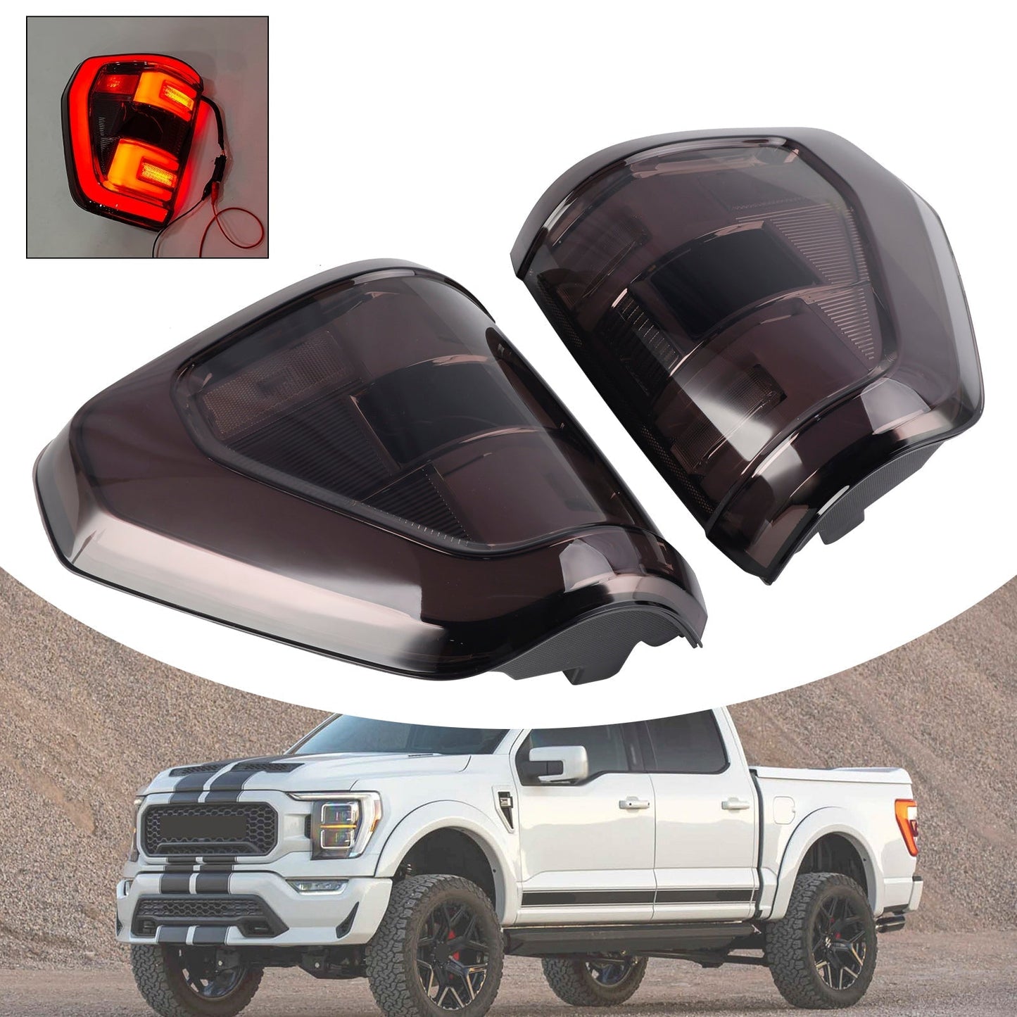 Feux arrière gauche et droit à incandescence style Raptor pour Ford F150 (2021) FO2818159