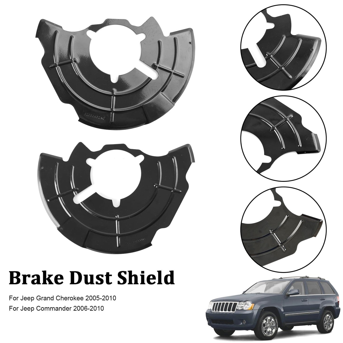 2006-2010 Jeep Commander Right+Left Front Brake Dust Shield 52090432AC 52090433AC