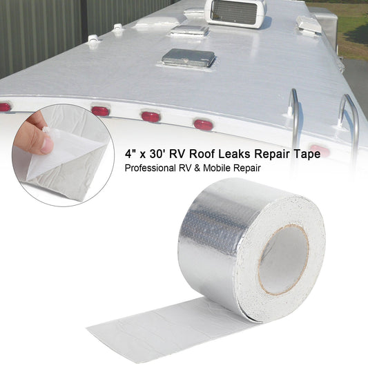 4"*30' RV Sealant Tape UV Waterproof Roof Leaks Repair Tape Seal Sticky Silver