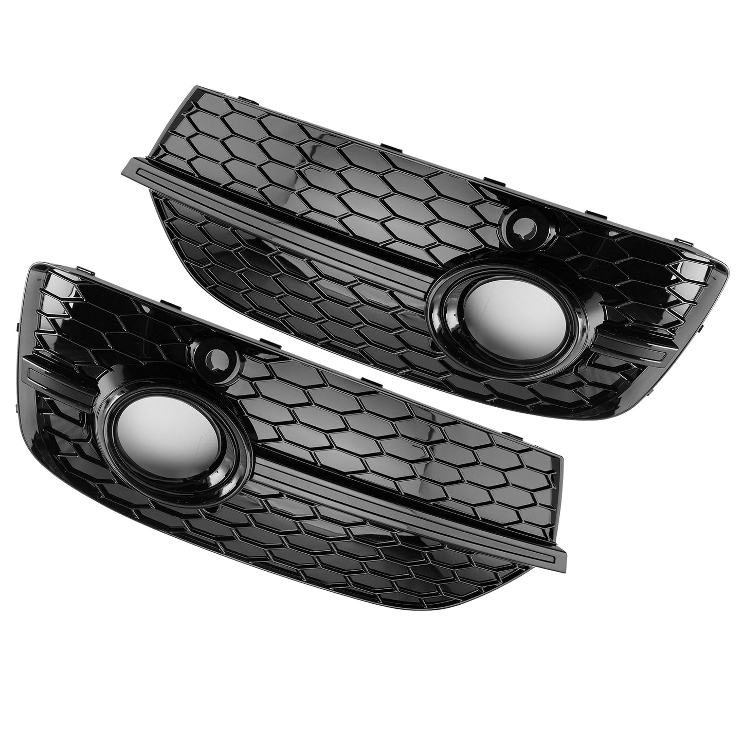 2013-2015 Audi Q3 RSQ3 Style Honeycomb Front Fog Light Covers Gloss Black