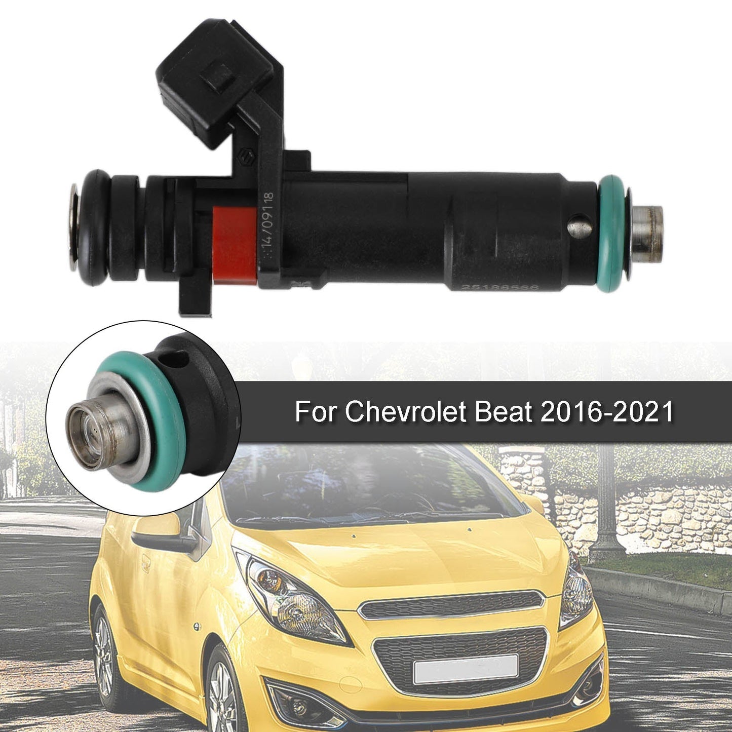 1 inyector de combustible 25186566 27828W compatible con Chevrolet Spark 1.2L L4 (2011-2015) / Chevrolet Beat 2016-2021 INJ675 FJ1332 25194429 C111032