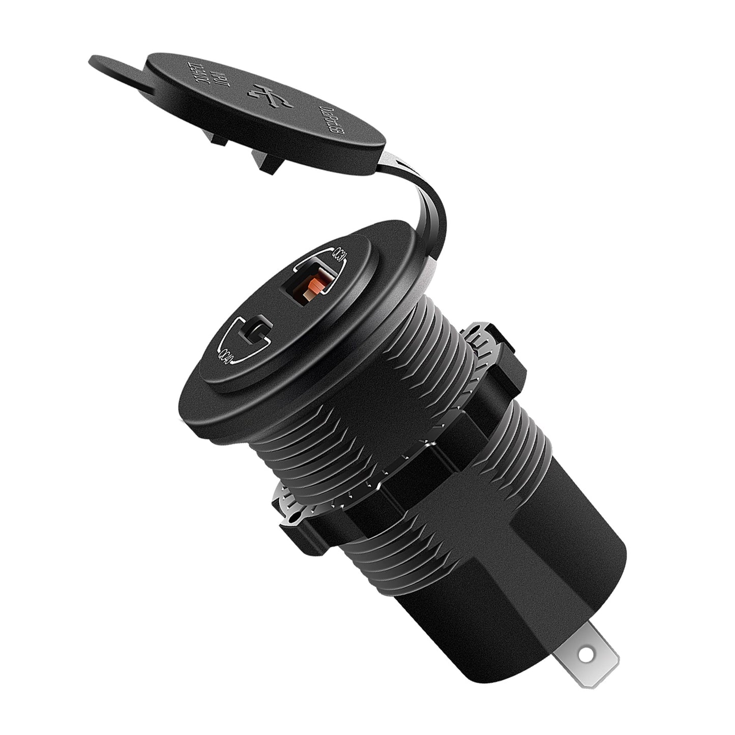 Soporte de carga para teléfono de 60 W QC4.0, soporte de extensión para motocicleta, color negro