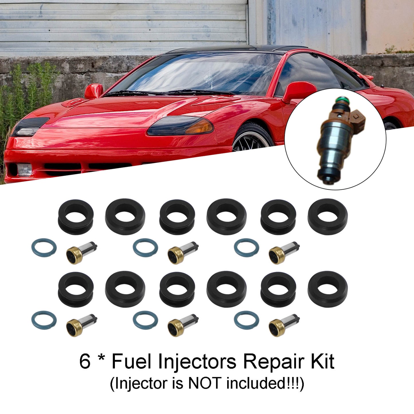 Dodge Stealth 1991-1996 6PCS Fuel Injectors Seal O-Ring Kit 18-10066 INP-014 MD164888