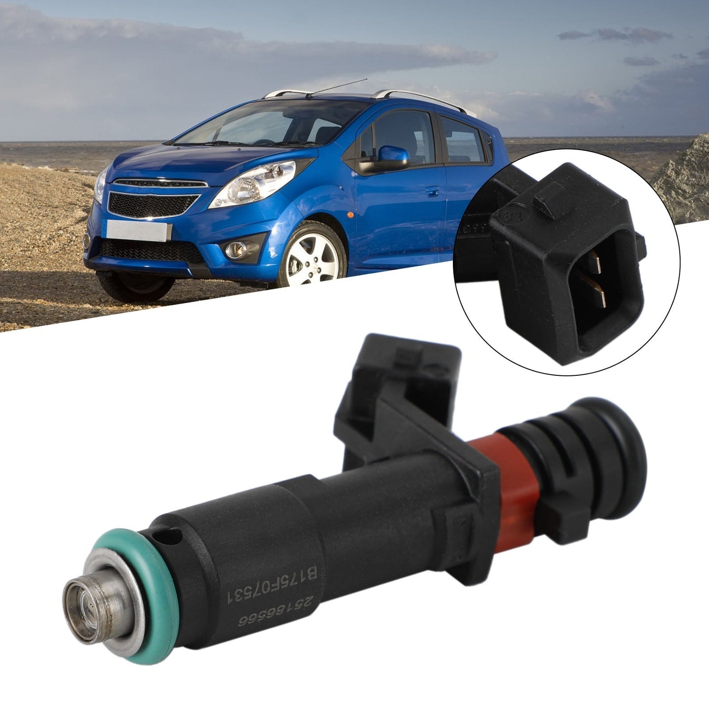 1 inyector de combustible 25186566 27828W compatible con Chevrolet Spark 1.2L L4 (2011-2015) / Chevrolet Beat 2016-2021 INJ675 FJ1332 25194429 C111032