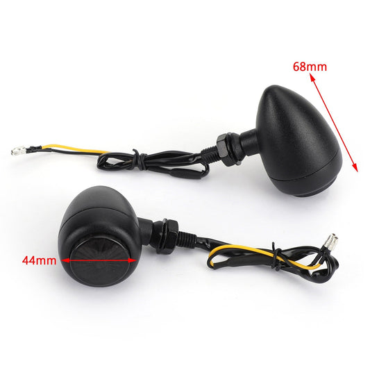 Turn Signals Indicators Fit For Harley Chopper Cafe Racer Black Assosary