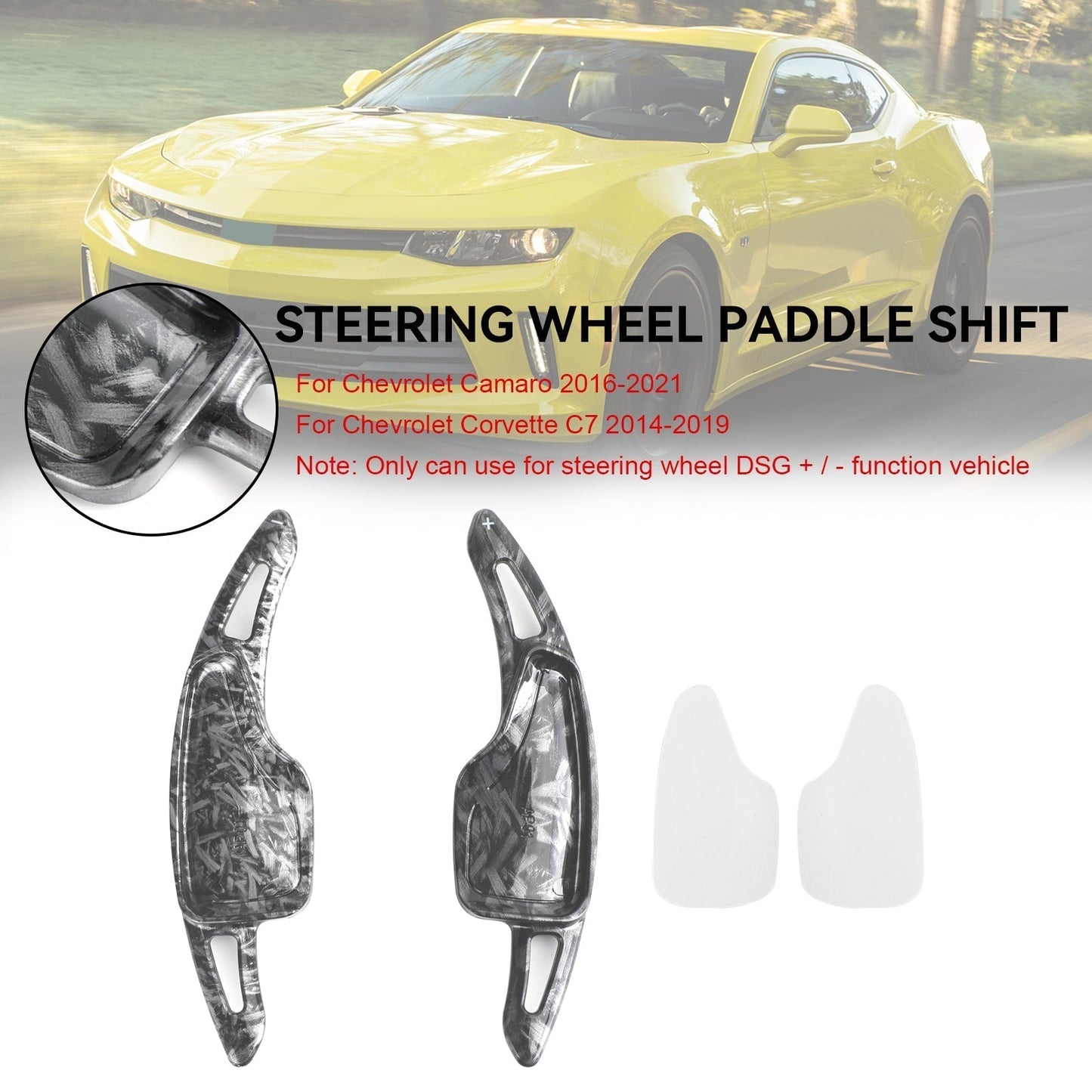 Extensions de palettes de changement de vitesse au volant pour Chevrolet Corvette C7 2014-2019