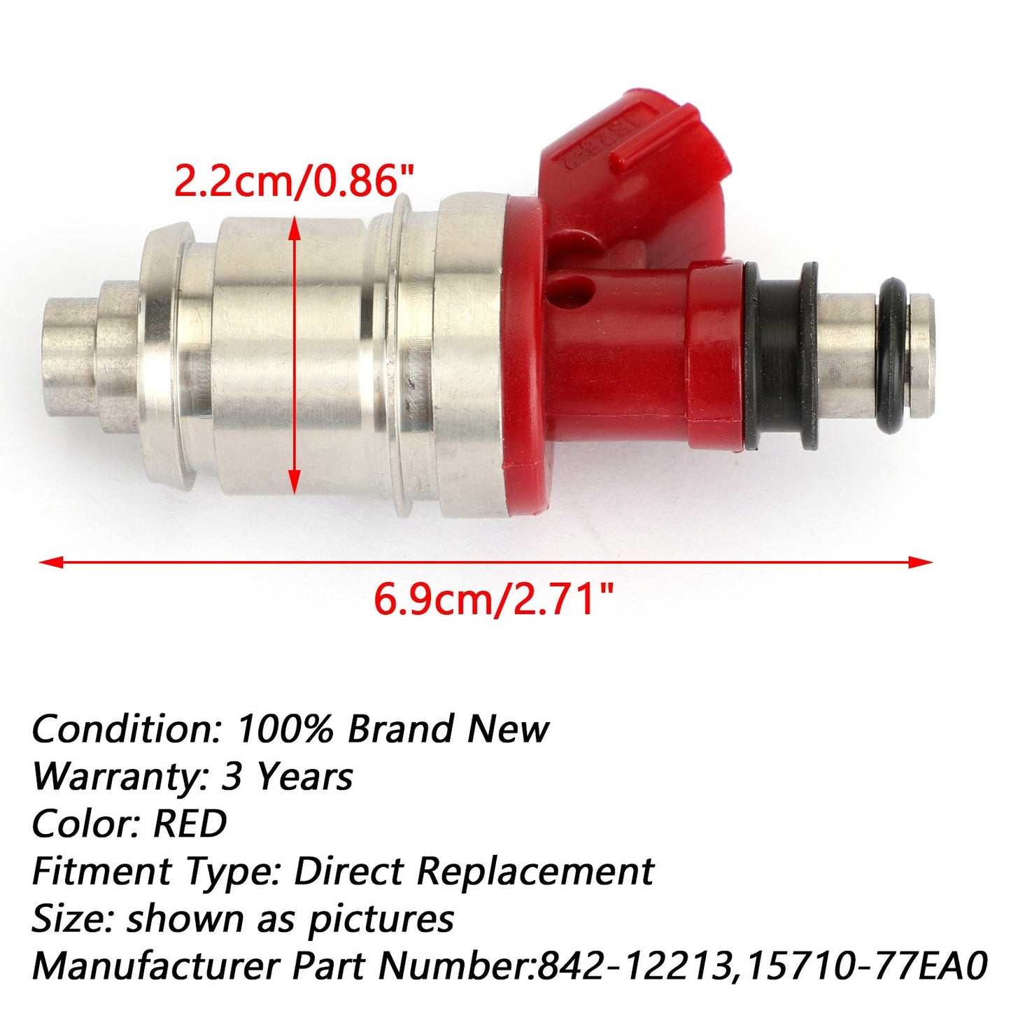 1 inyector de combustible JS28-2 8970795320 compatible con Isuzu Amigo Pickup Rodeo 2.6L
