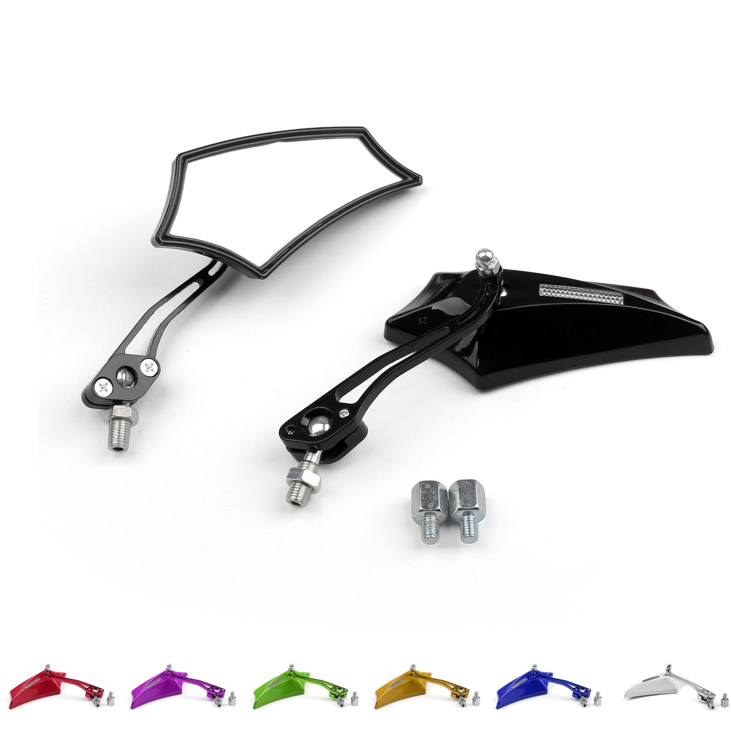 Rétroviseurs pour moto, chopper, cruiser, street, dirt bike, 8 mm, 10 mm